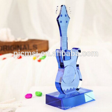 Blaues Kristallgitarre-Musikinstrument für Hauptdekorationen u. Geschenke CO-M003